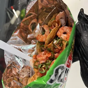 Tostitos preparados con campeón o elote