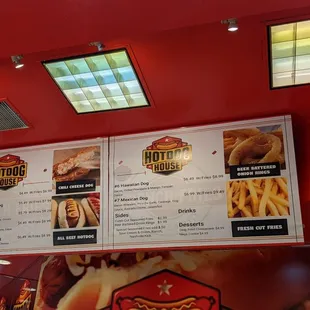 the menu and prices