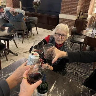 Cheers! Live music, football on the tv, wine bottles on special and NA beer for $3 for our non drinker.