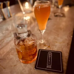 a glass of beer and a drink