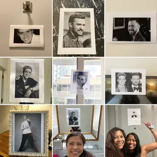 Justin Timberlake Photos placed throughout our room since we were going to his concert that night, LOL!