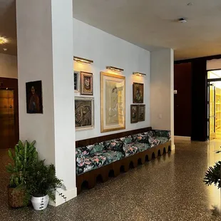 the lobby of a hotel