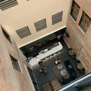 Bar downstairs; all floors are open in the middle to see the atrium