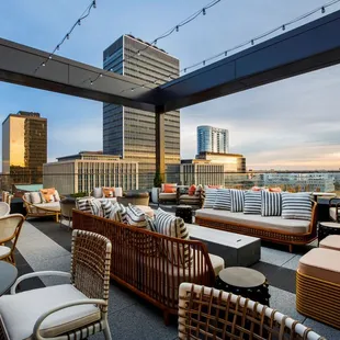 Take in the views of the city from six floors up in our rooftop lounge