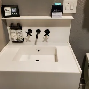 Bathroom sink in the double queen room