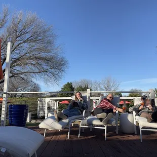 lounging by the pool