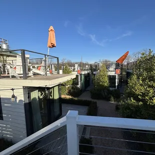 View from "hotel" entrance.