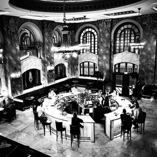 The circle bar. Loved everything about this hotel. Updated and fresh. Courteous staff and clean large rooms. Not much else needed.