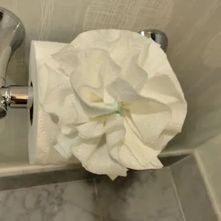 Beautiful toilet paper flower!
