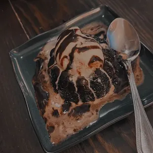 Lava cake ! Very sweet and I love chocolate so that says a lot the ice cream on top definitely balances out the sweetness.