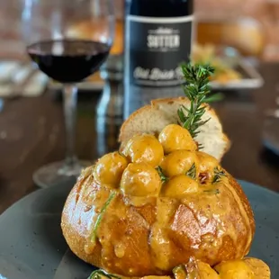 Asiago stuffed gnocchi