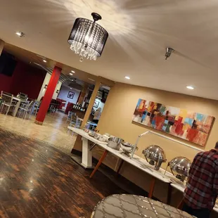 Buffet style free breakfast area