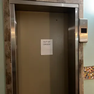 Oh no!  One elevator down.