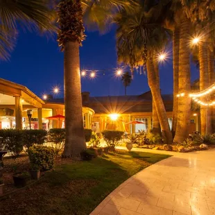 A night time view of our quiet and relaxing patio.