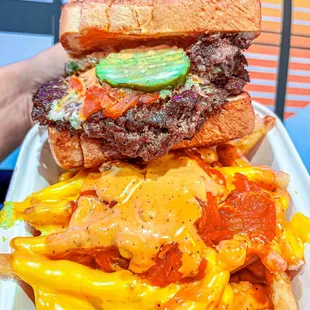 Patty Melt with fries