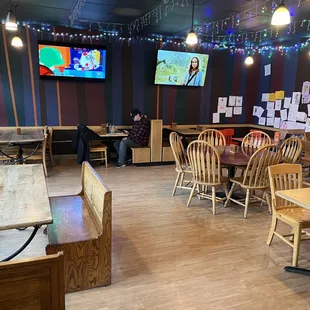 seating space with kids area