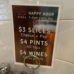 a happy hour sign