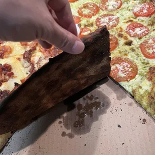 Burned pizza
