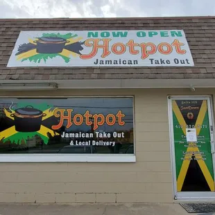 the front of the restaurant