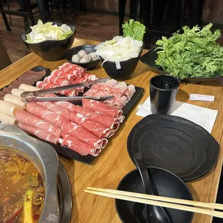 Special Fatty Beef, Lamb Shoulder, Pork Belly, Pork Shoulder, Thin Sliced Chicken Breast