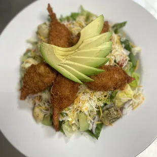 Fired shrimp and Avocado Salad