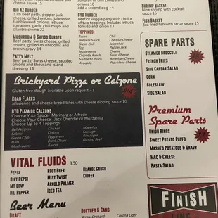 Please note people!   New and reduced menu as of October 9, 2021.   Not complaining, just updating.