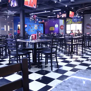 Classic sports bar meets super auto shop.