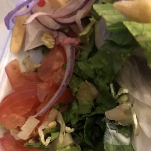 Wilted salad with gyros plate