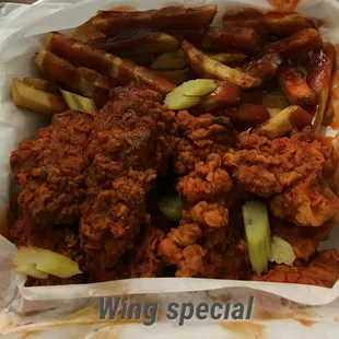 The wing special extra spicy