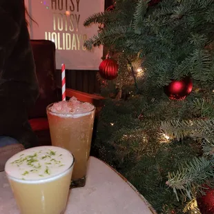 two drinks on a table