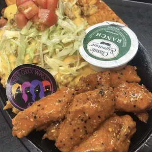 Hott Chixx Wings meal combo with a side of ranch