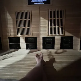 Inside ISO sauna