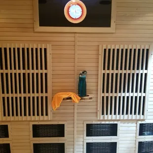 The virtual instructor screen in front of room