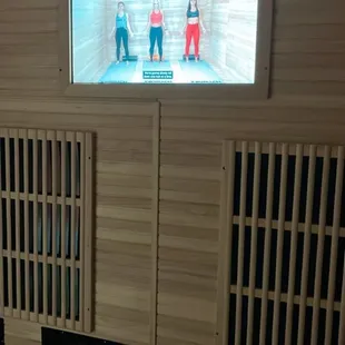 Inside the sauna