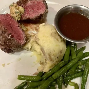 Filet Mignon with mash and green beans- so darn good