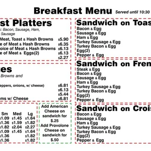 menu