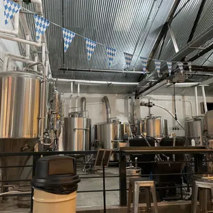 the inside of a brewery