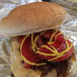 Cheese Burger with Caramelized onion