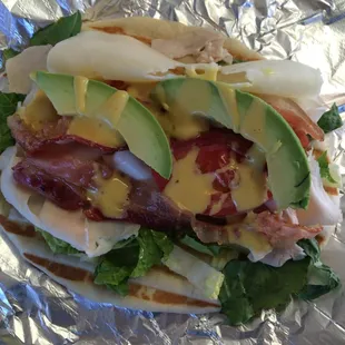 Turkey and Bacon with avacdo in a pita