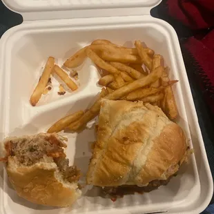 Meatball Sub with fries