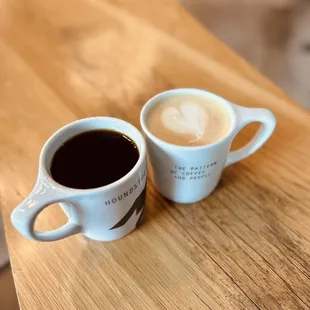 Latte &amp; black coffee