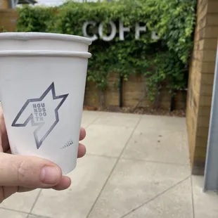 Coffee on the patio.