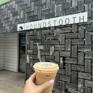 Iced lavender oat milk latte