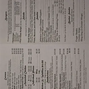 Page 2 and 3 of the menu