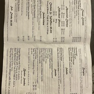 Current menu Dec 2021