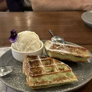 Pandan coconut waffles