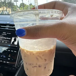 Iced sugar free vanilla latte...super yummy!