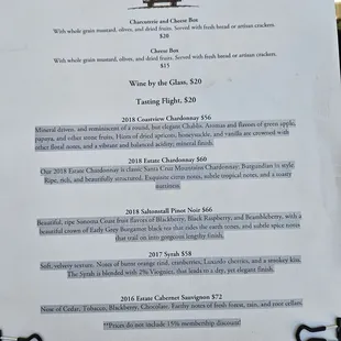 Tasting menu