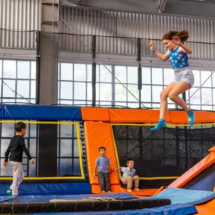 Catching some serious air time in The Matrix! With more than 75 trampolines to jump, flip, and soar on, the excitement never ends!