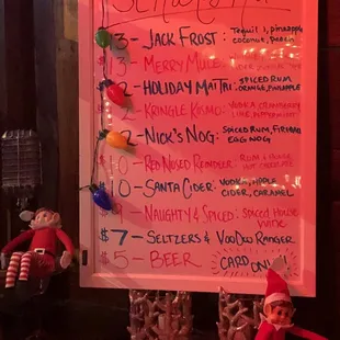 Drink menu